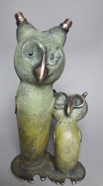 Iwona Krajnik, Dwie sowy - Two owls, 26 cm